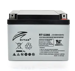 Акумуляторна батарея AGM RITAR RT-12260G 12 В 26,0 А·год - мініатюра 1