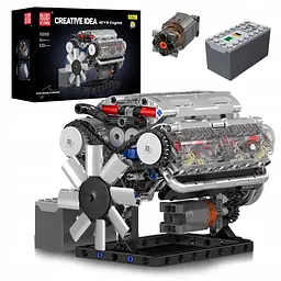 Конструктор двигун Mould King V8 Engine бензиновий восьмициліндровий мотор 10088s для дітей та дорослих 535 деталей
