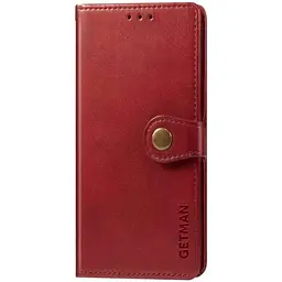 Кожаный чехол-книжка GETMAN Gallant (PU) для Samsung Galaxy A12 / M12 Красный