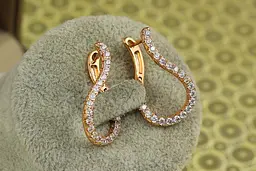 Сережки Xuping Jewelry Дужка 2,8 см золотисті - мініатюра 2