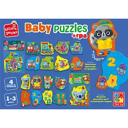 Пазли максі з грою Малюк Зможе «Тварини та Іграшки» Vladi Toys VT1722-23 Укр - мініатюра 3