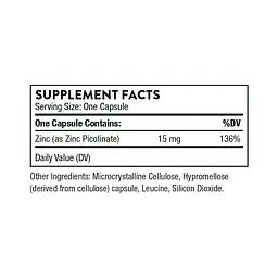 Піколінат цинку посилений Thorne Research Zinc Picolinate 30 мг 180 капсул - мініатюра 2