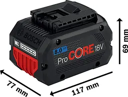 Акумулятор Professional ProCore 18В 8А·год 1.05кг Bosch hoz0014315 - мініатюра 4