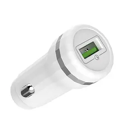 Автомобільний зарядний пристрій Hoco Z27A 1 USB QC 3.0 White - мініатюра 5