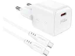 Мережевий зарядний пристрій Acefast A77 Mini PD30W GaN + кабель USB-C Set C3-03 White (6974316282853) - мініатюра 3