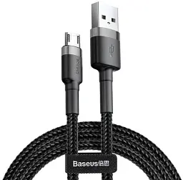 Кабель Baseus Cafule Cable USB for Micro 2.4 A 1 м Gray Black (CAMKLF-BG1) - мініатюра 3