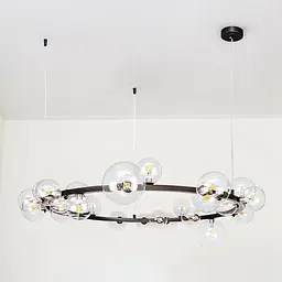 Люстра кільце з прозорими кулями Levistella 918LP267-24 BK+CL