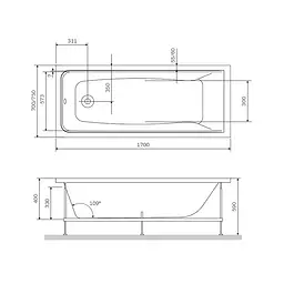 Ванна акрилова AM.PM Gem 170х70 (W90A-170-070W-A) - мініатюра 9