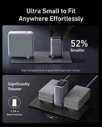 Мережевий зарядний пристрій Anker GaNPrime Charger - 100W 2xUSB-C PD & 1xUSB-A Foldable Silver (7089458) - мініатюра 6