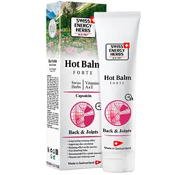 Бальзам зігріваючий Swiss Energy Herbs Hot Balm Forte Back & Joints швейцарські трави, вітаміни, капсаїцин 75 мл