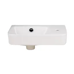 Умивальник Qtap Tern підвісний прямокутний права 450x260x155 мм White + донний клапан PU02O, Білий - мініатюра 3