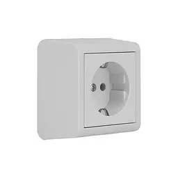 Розетка Ovivo Electric Nivo, одинарна з заземленням, накладна, біла - мініатюра 3