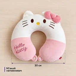 Подушка для шиї U-подібна Hello Kitty, дорожня для авто, офісу та сну - мініатюра 4