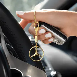 Брелок з жовтого золота Mercedes (Мерседес) (з9003.3) - мініатюра 2