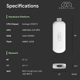 Смарт ТВ приставка Smart TV Box Homatics 4K Stick 2/32GB - мініатюра 5