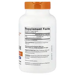 MSM (Сірка) MSM with OptiMSM 3000 mg 180 капсул Doctor's Best vit0006628 - мініатюра 2