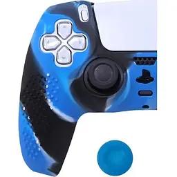 Чохол на геймпад Silicone Case для Sony DualSense Black/Blue [125875] - мініатюра 3