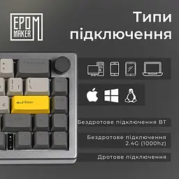 Клавіатура Epomaker EK68 Budgerigar V2 Black механічна бездротова (EK68-B-BV2) - мініатюра 11