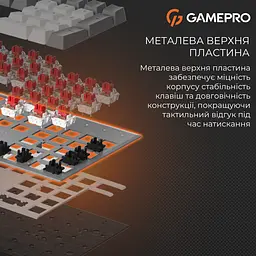 Клавіатура GamePro Genesis Metallic Outemu Red Swithes USB Gray (MK144G) [152671] - мініатюра 9