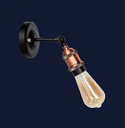 Бра настінне Levistella 752WB1205-1, E27, 60W, чорний, мідний цоколь, для дому та зала - мініатюра 2