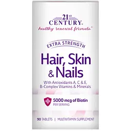Вітаміни та мінерали 21st Century Hair Skin & Nails Extra Strength, 90 таблеток - мініатюра 2