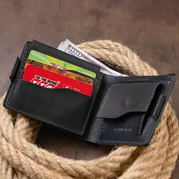 Шкіряне чоловіче портмоне GRANDE PELLE 11х9х2 см acs0027534 - мініатюра 9