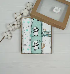 Пелюшки дитячі a.l.babybox Панди акробати 50х80 см 3 шт. Різнокольоровий (NA 18169675)