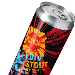 Пиво Правда Lviv Stout, темне, нефільтроване, 6%, з/б, 0,33 л (912530) - мініатюра 4