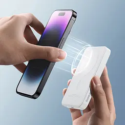 Зовнішній акумулятор - магнітне зарядне Baseus MagSafe Power Bank 5000mAh 20W (PPCXM05) - мініатюра 4