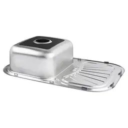 Кухонна мийка Satin 750x490x180 мм + сифон Wezer 7549(0.8)S, Satin - мініатюра 3