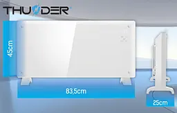 Конвекторний обігрівач 2в1 Thunder MODERN 2000W Wi-Fi White - мініатюра 6