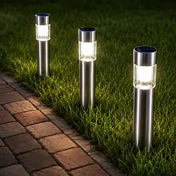 Світильники для газону Warm Solar Pillar Light Світлодіодний світильник на сонячній батареї 2 шт - мініатюра 2