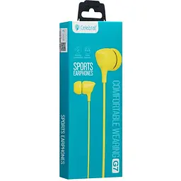 Дротові навушники Celebrat вакумні з мікрофоном 3.5 mm G7 Comfortable wearing 1.2 m Yellow - мініатюра 2