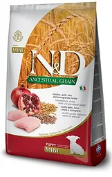 Сухий корм для цуценят дрібних порід Farmina N&D Low Grain CHICKEN & POMEGRANATE PUPPY MINI з куркою та гранатом 2.5 кг