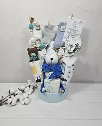 Букет з пелюшок для немовлят A.L.Babybox Потяг 16 од. Синій (BU 24365651)