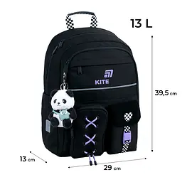 Рюкзак для початкової школи Kite Education 584 Panda Love Чорний (K26-584M-2) - мініатюра 3