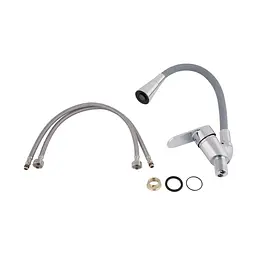 Змішувач для кухні Lidz Tani 008F3 із гнучким виливом (k40) LDTAN008F3GCR39507 Grey / Chrome - мініатюра 5