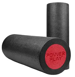 Масажний ролик (роллер) гладкий PowerPlay 4021 Fitness Roller Чорно-червоний (45x15 см) (PP_4021_Bl/Red_(45*15)) - мініатюра 2