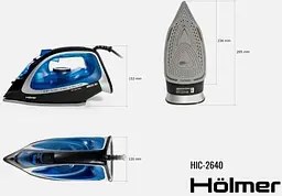 Праска HIC-2640, Blue/Black, 2600W Holmer teh0019943 - мініатюра 3