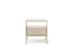 Тумба приліжкова Perfect Home Моно / Mono з 1 шухлядою та золотими ніжками MS54 Беж пісочний (PFH-091213) - мініатюра 2