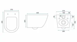 Підвісний унітаз Rea Carlos Flat rimless aiax shiny білий REA-C6385, Мармур - мініатюра 5