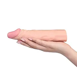 Насадка на пеніс Lovetoy Pleasure X-Tender Series 18.5 см тілесний - мініатюра 2