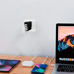 Мережевий зарядний пристрій Choetech PD140W GaN 4-Port Wall Charger Black (PD6005-EU-BK) [100839] - мініатюра 5