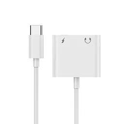 Адаптер Cablexpert USB Type-C - 3.5 мм/USB Type-C (M/F), 0.1 м, Білий (A-CM-3.5FP-01) - мініатюра 2