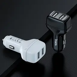 Адаптер автомобільний HOCO Type-C Cable Leader Z36 2USB, 2.4A - мініатюра 3