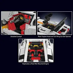 Конструктор машина на радіокеруванні Mould King Lamborghini Countach машинка ламборгіні  1384 деталей - мініатюра 5