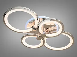 LED-люстра з диммером і кольоровою підсвіткою, колір хром, 100W - мініатюра 2