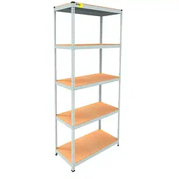 Металевий стелаж Emby Light Series (розмір 2400х900x450мм) 5 полиць ДСП до 100кг Білий - мініатюра 3