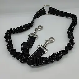 Повідець для двох собак Derby Dog Double Leash подвійний еластичний чорний - мініатюра 6