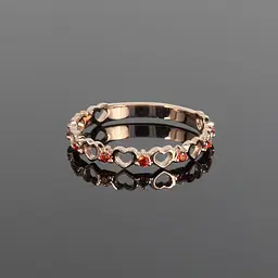 Каблучка з червоного золота з гранатами 18 K-0225 - мініатюра 4